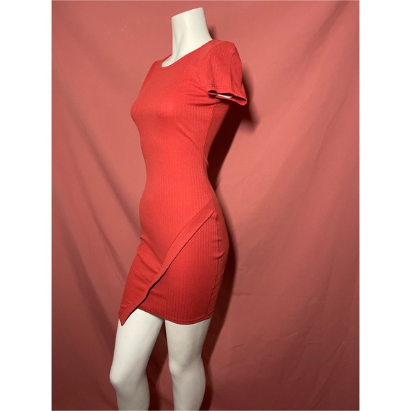 Mini red/orange dress short sleeve - Picture 2 of 3